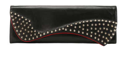 Christian Louboutin Pigalle Spike Clutch, &pound;350, Handbags, Black, Leather, Front view